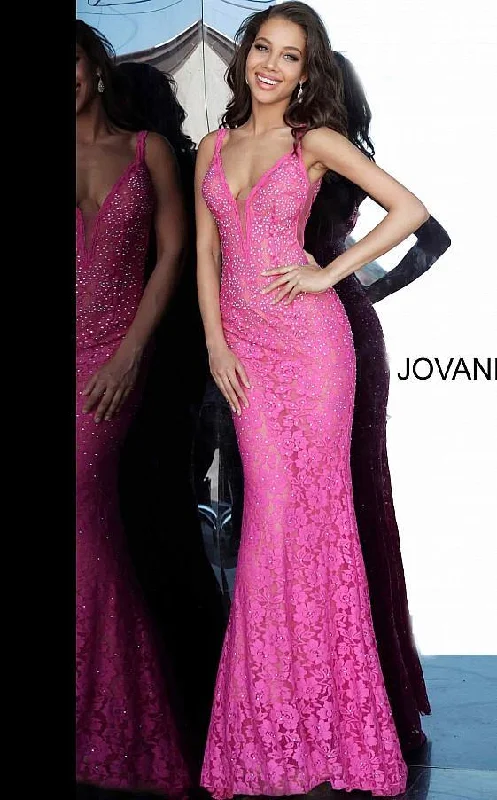 TightgarterJovani 48994 Prom Long Formal Fitted Lace dress