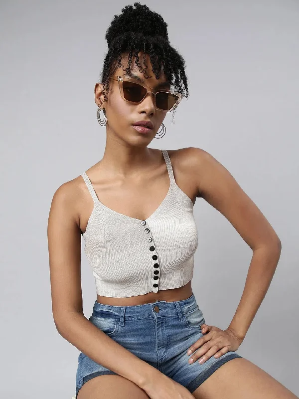 CroptopuniqueWomen Grey Tie and Dye Bralette Crop Top-CHN-54165-Grey