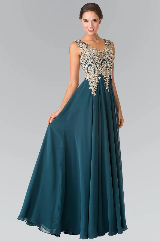 TightstitchEmbroidered Chiffon Long Prom Dress Formal Sale