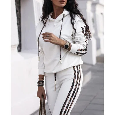 Autumn Spring Tracksuit Women Two Piece Set Hooded Long Sleeve Sweatshirt Top and Pants Leisure Sports Suit Casual Outfits