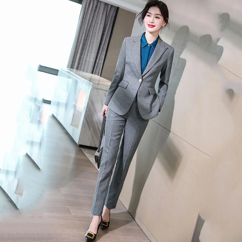 2 Piece Gray Pant Suit