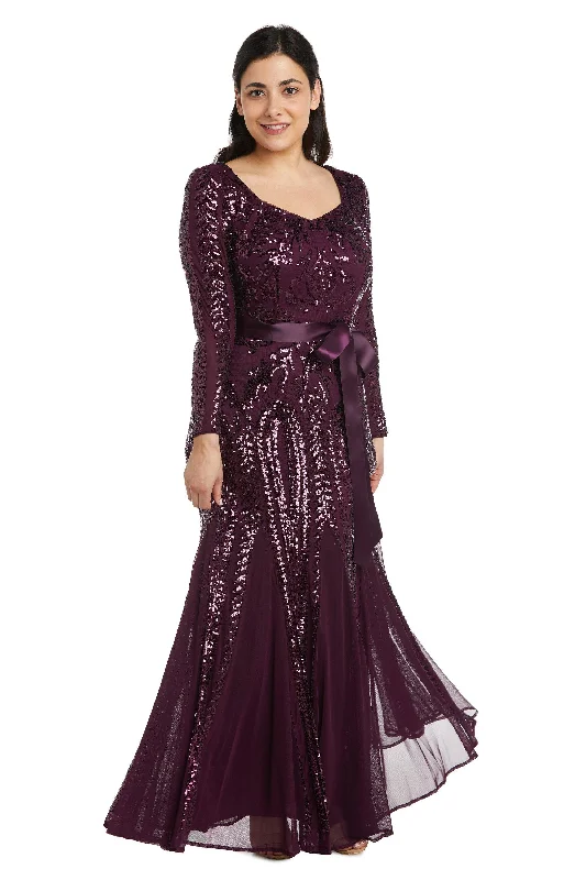 TightwaistR&M Richards 5623P Long Sleeve Formal Petite Dress