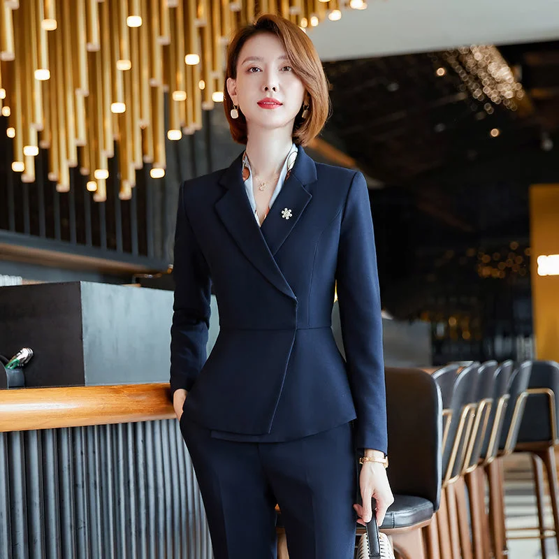 2 Piece Navy Blue Pant Suit