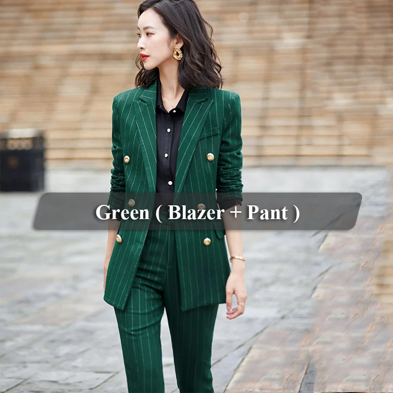 2 Piece Green Pant Suit