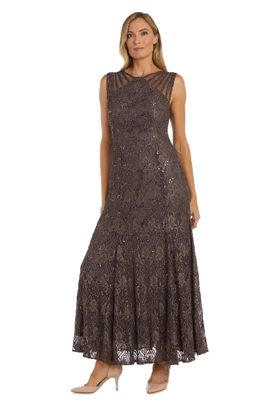 TightyogaR&M Richards 3198P Long Formal Petite Lace Dress