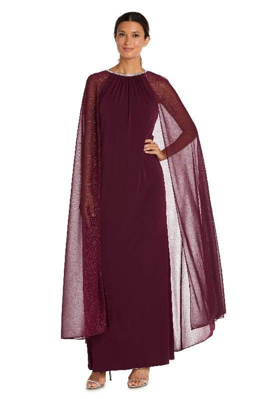 TightjeanR&M Richards 2662P Long Formal Petite Cape Dress