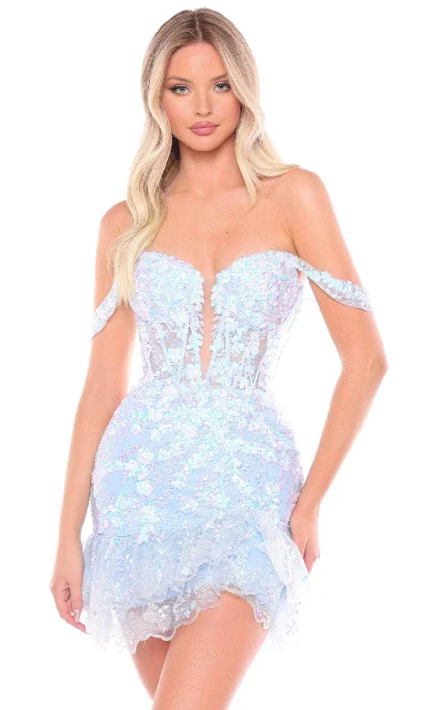 TightloopAmarra 88060 - Sequined Lace Cocktail Dress