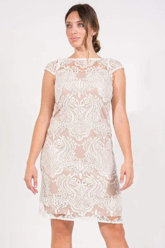 TightbeatR&M Richards 3187 Short Cocktail Dress Ivory