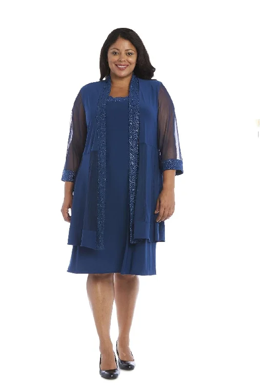 TightsleeveR&M Richards 8993W Short Plus Size Formal Dress Sale