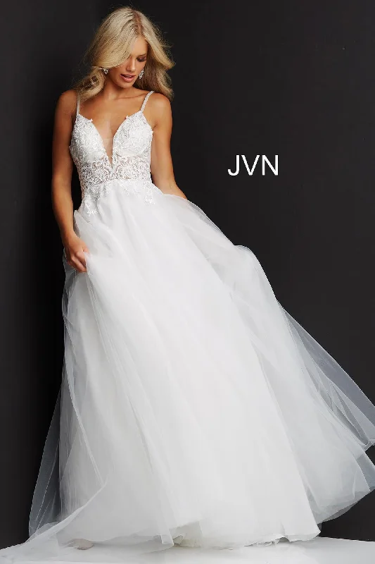 TightcircleJovani 07595 Long Tulle Wedding Dress