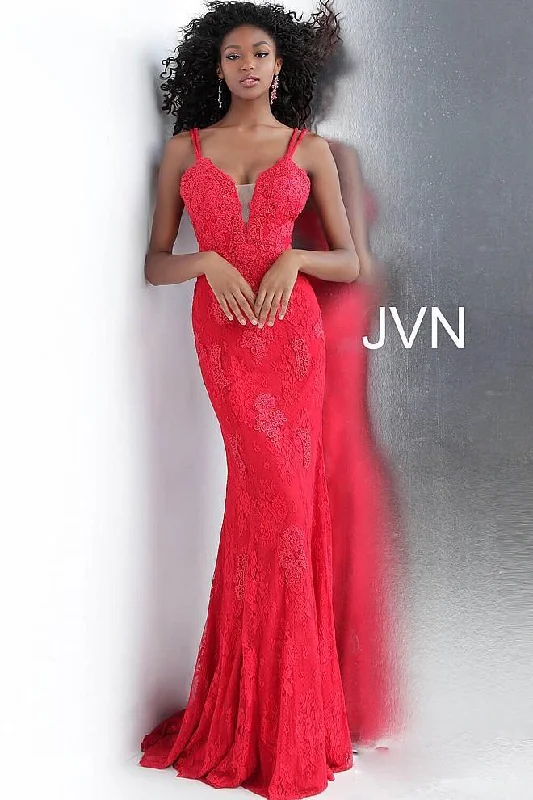 TightjacketJovani 66971 Long Fitted Formal Lace Prom Gown