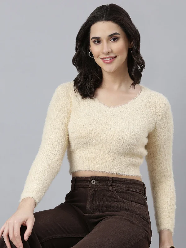 CroptopcraftWomen Solid Beige Crop Top-CHN-822-Beige