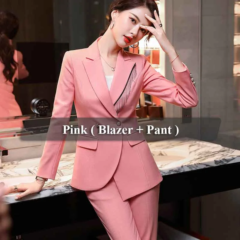 2 Piece Pink Pant Suit