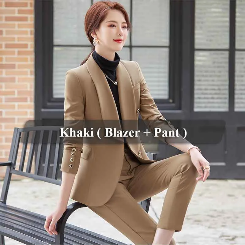 2 Piece Khaki Pant Suit