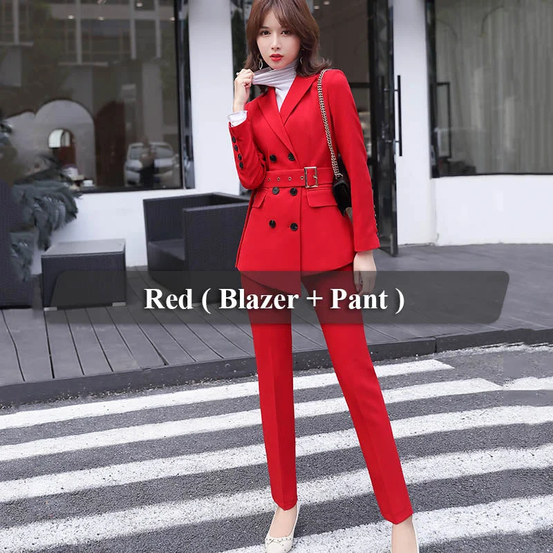 2 Piece Red Pant Suit