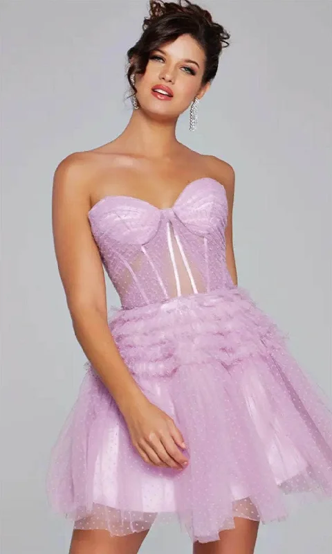 TighthatJovani 40467 - Ruched Sheer Corset Cocktail Dress