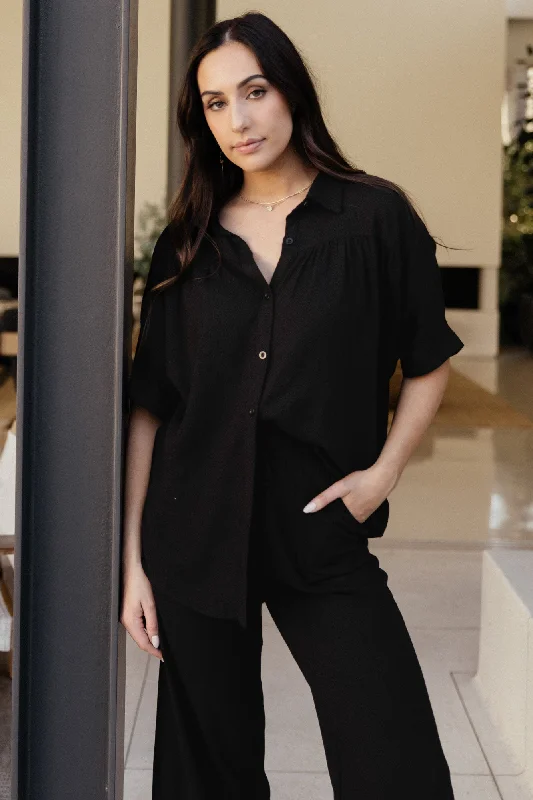 Romy Button Top | Black