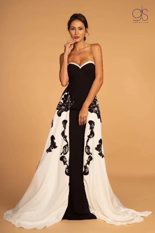 TightfinishLong Formal Black and White Prom Dress