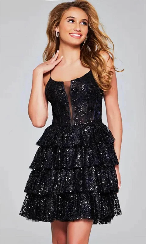 TightchainJovani 40386 - Tiered Sequin Cocktail Dress