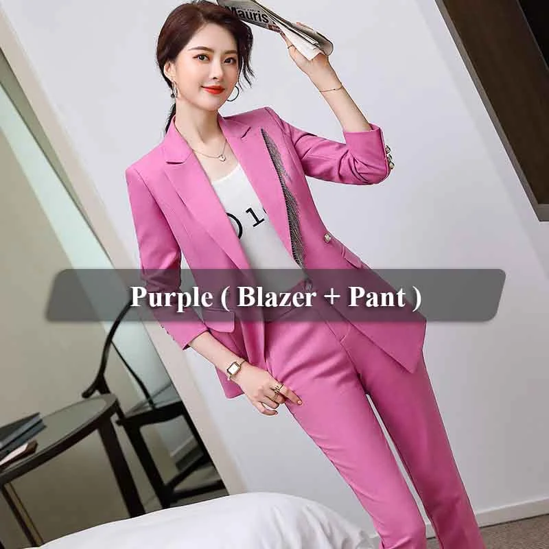 2 Piece Purple Pant Suit