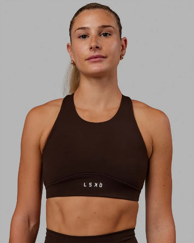 Mesh teeFusion Sports Bra - Dark Chocolate