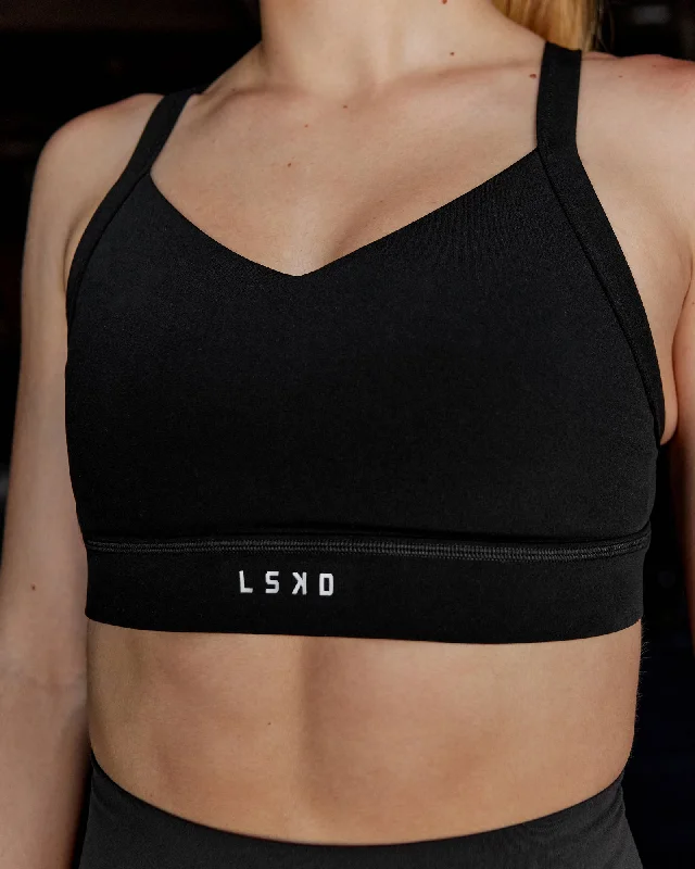 Waterproof teeInterval Sports Bra - Black