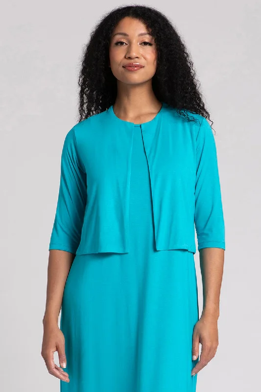 Plush Knit TopsBamboo Classic Bolero Cardigan | Turquoise