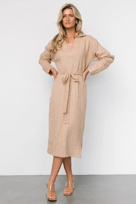 Cropped Knit TopsBarrie Sweater Dress | Light Tan