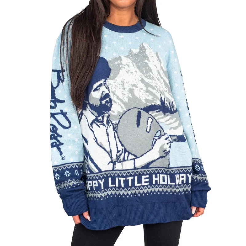 Festival Knit TopsBob Ross Happy Little Holidays Sweater