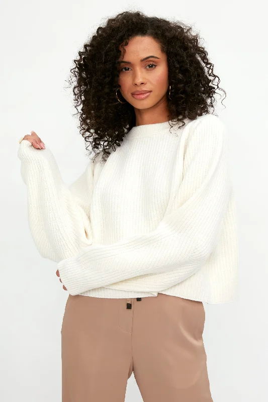 CroptopcommunityCarded Wool Cropped Kimono Sweater in Candor