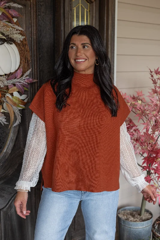 Ribbed Knit TopsThankful Season Copper Knit Top