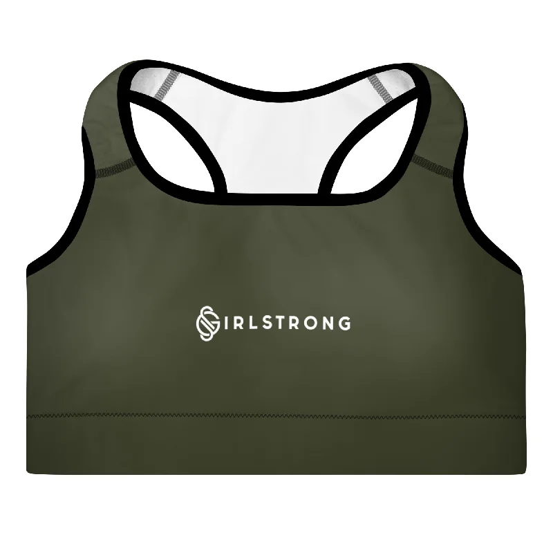 Cycling vestELEVATED ESSENTIALS, GS LOGO THE PERFECT PADDED SPORTS BRA OLIVE