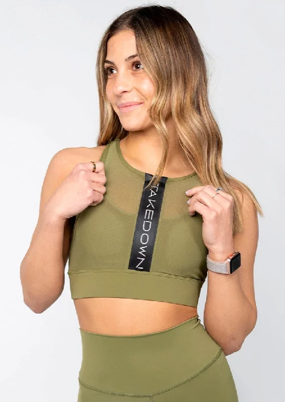 Windproof jacketEnergy Zip Sports Bra Army Green