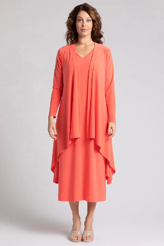 Organic Cotton Knit TopsFlutter Duster Cardigan | Coral