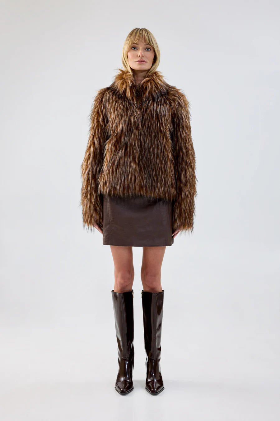 Asymmetrical Knit TopsFur Delish Jacket | Brown Raccoon