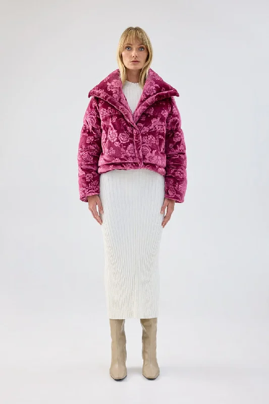 Longline Knit TopsLa Chanson Puffer Jacket | Berry