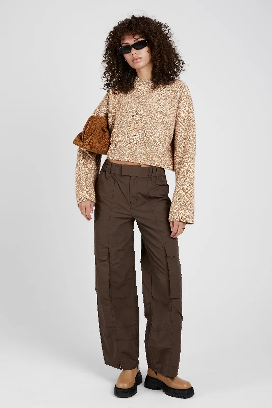 CroptoptextureRandall Cropped Sweater in Marzipan