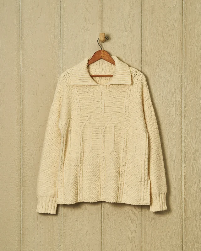 Collaborative Knit TopsShoreline Sweater in Egret