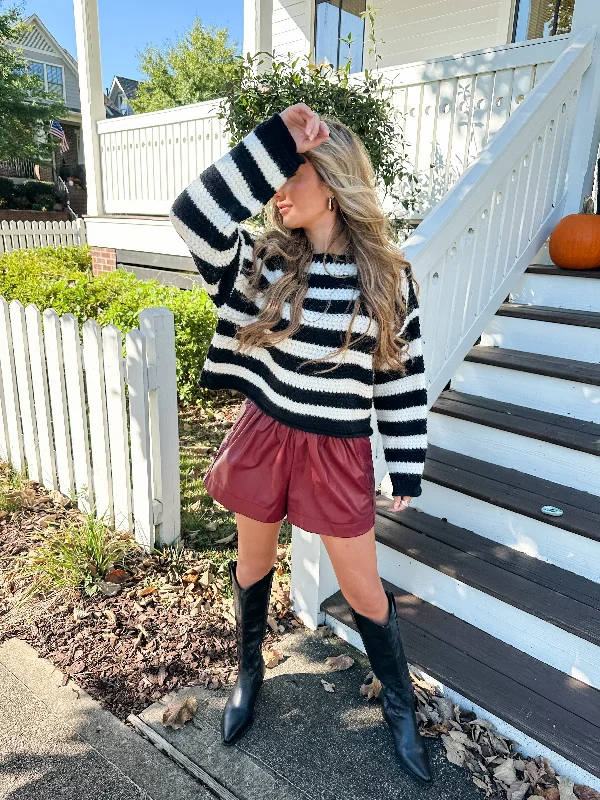 Wool Knit TopsHorizontal Stripe Sweater