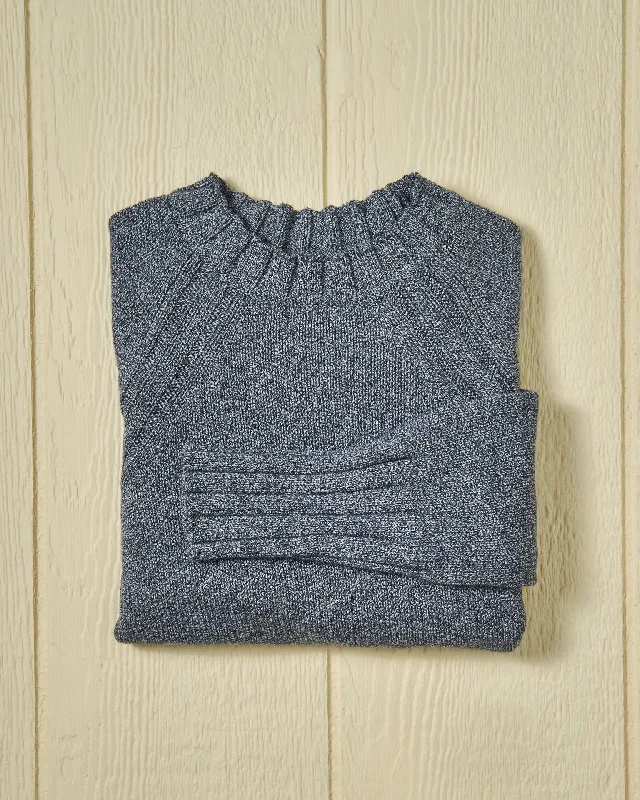 Lounge Knit TopsWomen's Quaker Crewneck Sweater in Denim Mix