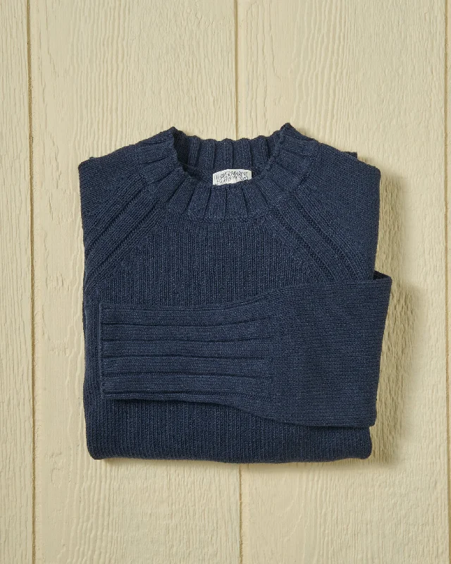 Hooded Knit TopsWomen's Quaker Crewneck Sweater in Navy