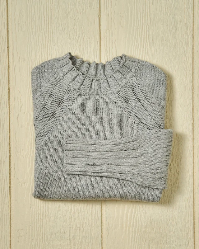 Cotton Knit TopsWomen's Quaker Crewneck Sweater in Pearl