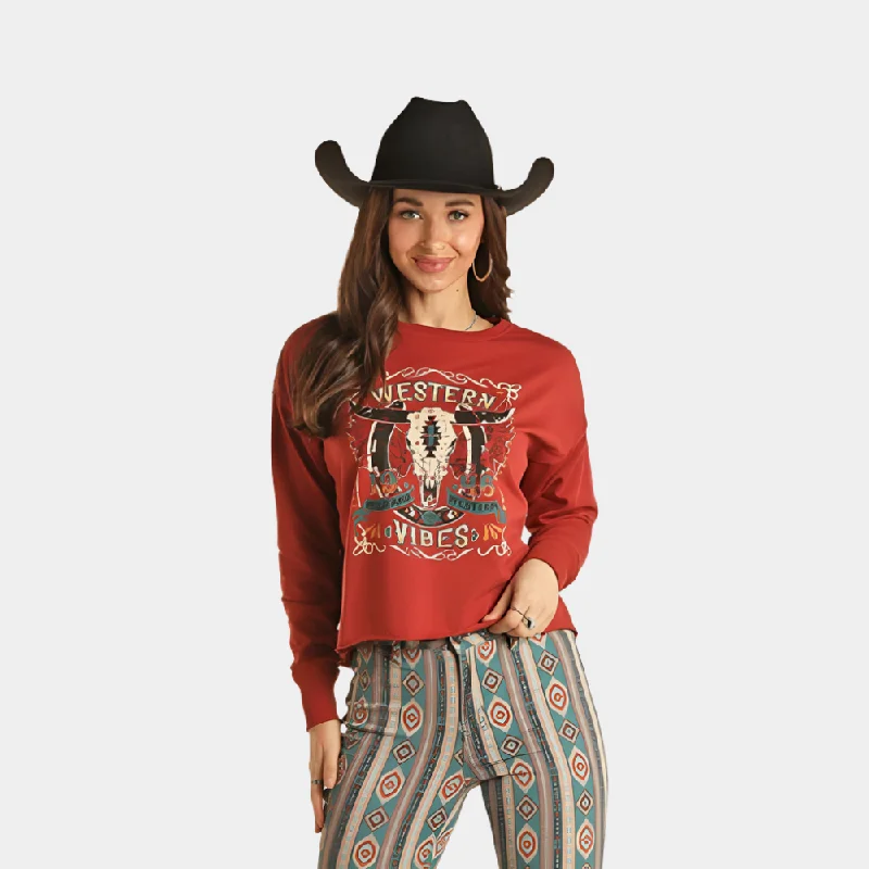 Luxury Knit TopsRock and Roll Denim Western Vibes Sweater