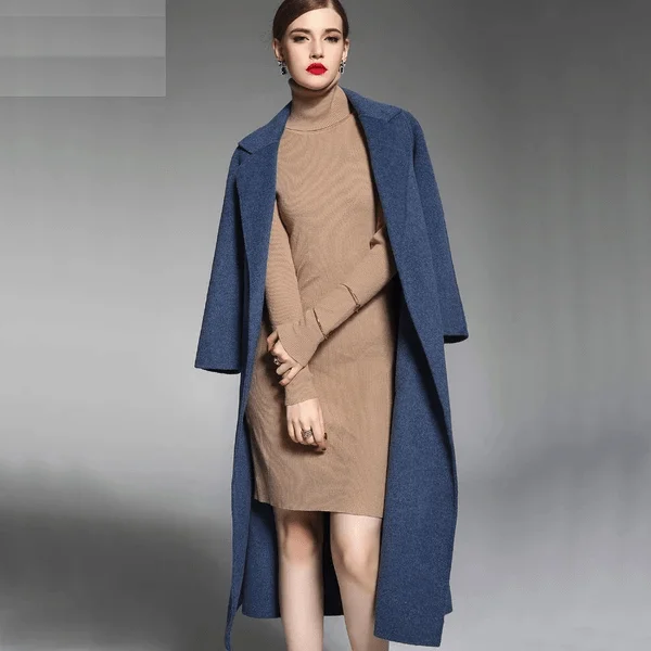 Faux Leather Jackets100% Wool Coat for Elegant Women