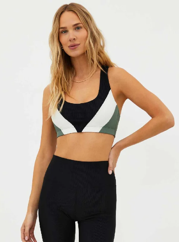 Running hoodieBeach Riot Women's Lucia Sports Bra Top - Queen Palm Colorblock Black