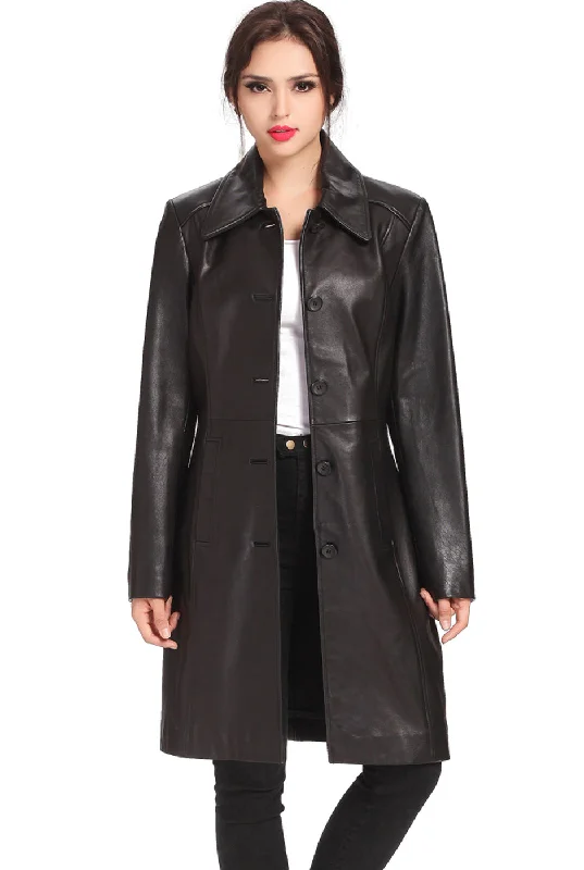 Artist JacketsBGSD Women Amber Lambskin Leather Walking Coat