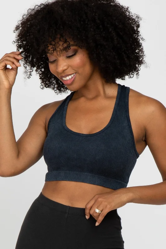 Lightweight hoodieBlack Ribbed Racerback Sports Bra