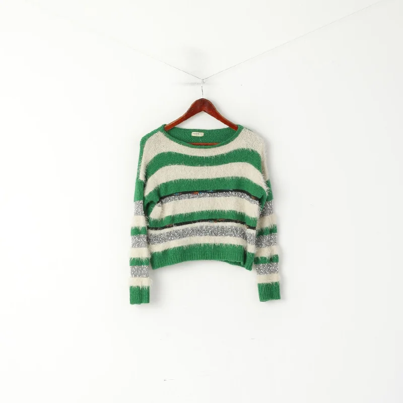 CroptopvrCharbell Paris Women S Furry Jumper Green Vintage Fluffy Cropped Sweater