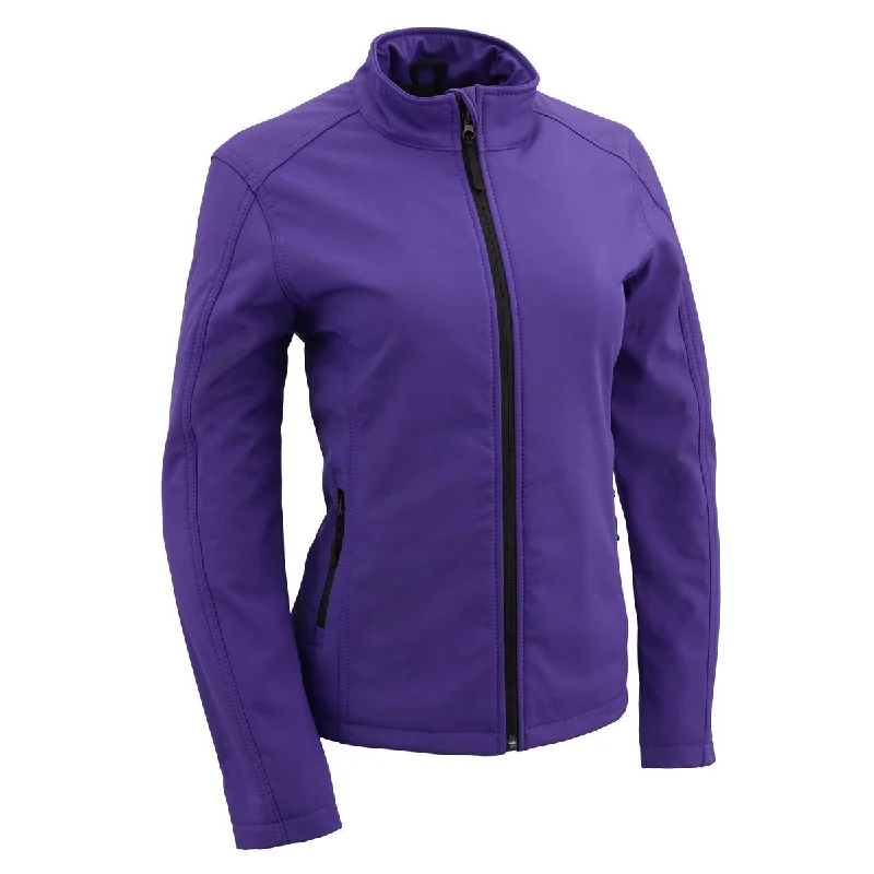 Down JacketsMilwaukee Leather MPL2763 Women's Purple Waterproof Lightweight Shell Jacket