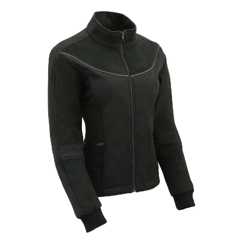 Statement JacketsMilwaukee Leather MPL2780 Women's Black Textile and Fleece Combo Jacket